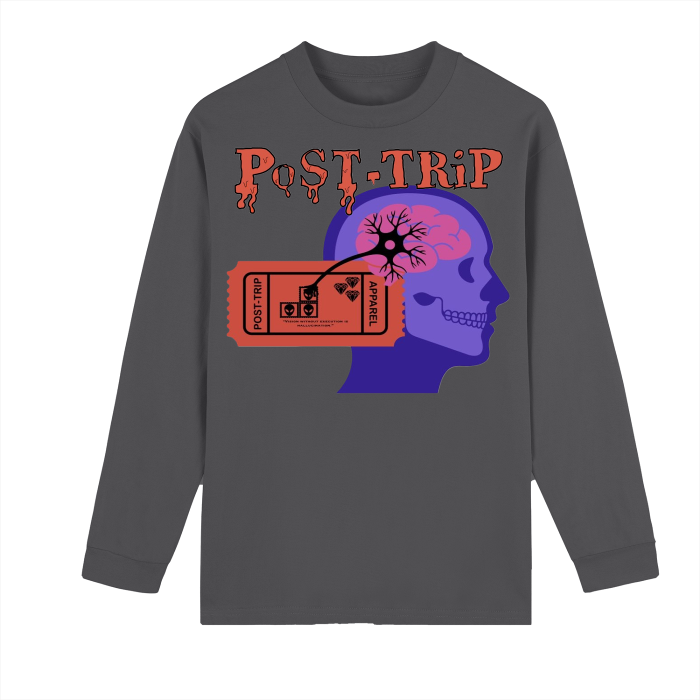 Crew Neck Drop Shoulder Long Sleeve Shirt
