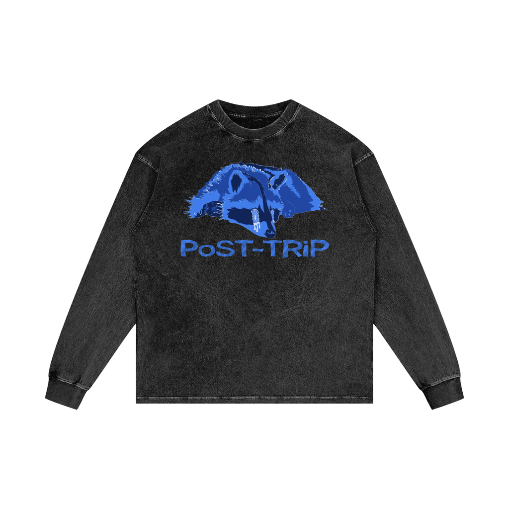 Acid Wash Oversize Long Sleeve T-Shirt