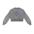 Mineral Wash Balloon Sleeve Cropped Sweater